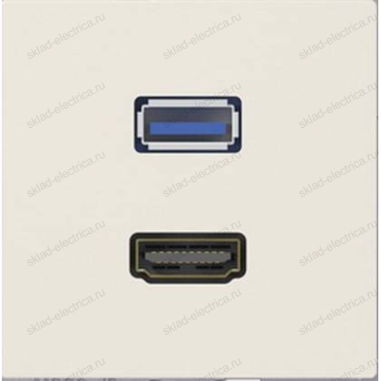 Розетка HDMI - USB Jung AS 500 MAA1163 цвет бежевый