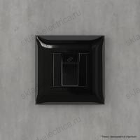 Диммер кнопочный в стену для LED ламп, Avanti DKC "Черный квадрат"