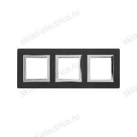 Рамка из алюминия, Avanti DKC черная, 6 модулей