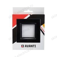 Рамка из натурального стекла, Avanti DKC черная, 2 модуля