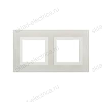 Рамка из натурального стекла, Avanti DKC белая, 4 модуля