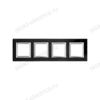 Рамка из натурального стекла, Avanti DKC черная, 8 модулей