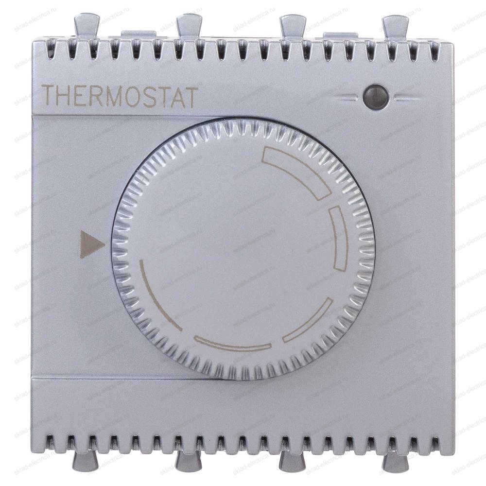 Термостат модульный для теплых полов, Avanti DKC "Закаленная сталь", 2 модуля