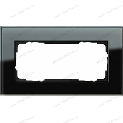 Рамка черное стекло 2-ая без перегородки Gira ESP