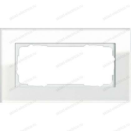 Рамка белое стекло 2-ая без перегородки Gira ESP