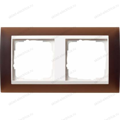 Рамка темно-коричневая/белая глянцевая 2-ая Gira Event Opaque
