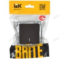 Выключатель 1-клавишный проходной с индикацией 10А ВС10-1-7-БрТБ темная бронза IEK BRITE