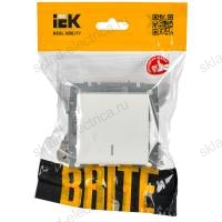Выключатель 1-клавишный проходной с индикацией 10А ВС10-1-7-БрБ белый IEK BRITE