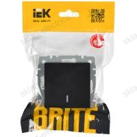 Выключатель 1-клавишный проходной с индикацией 10А ВС10-1-7-БрЧ черный IEK BRITE