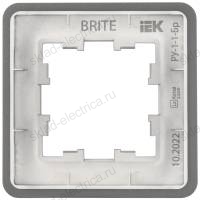 Рамка 1-местная РУ-1-1-Бр металл титан RE IEK BRITE