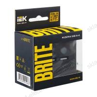 Розетка USB A+A 5В 3,1А РЮ10-1-БрГ графит IEK BRITE