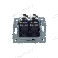 Розетка компьютерная двойная RJ45 кат.5E РК10-2-БрШ шампань IEK BRITE