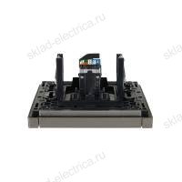 Розетка компьютерная RJ45 кат.5E FP532 сталь IEK FORTE&PIANO