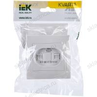 KVARTA Розетка 2-местная компьютерная RJ45 кат.5е РК12-КБ белый IEK