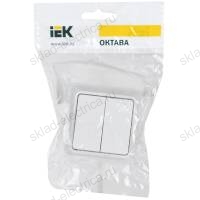 OKTAVA Выключатель 2-клавишный для открытой установки 10А ВС20-2-0-ОБ белый IEK