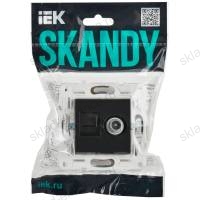 Розетка двойная TV+RJ45 кат.6E SK-A15Bl черный IEK SKANDY