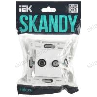 Розетка двойная TV+SAT SK-A13W арктический белый IEK SKANDY