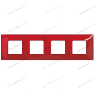 Накладка декоративная на рамку базовую 4 поста Simon 27 Play Color, красный