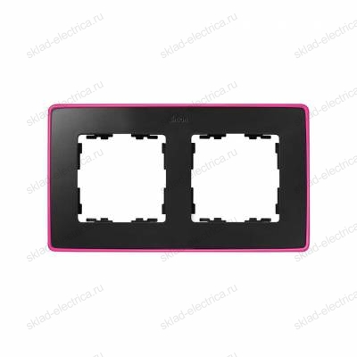 Рамка 2 поста Select Neon Simon 82 Detail, графит-розовый