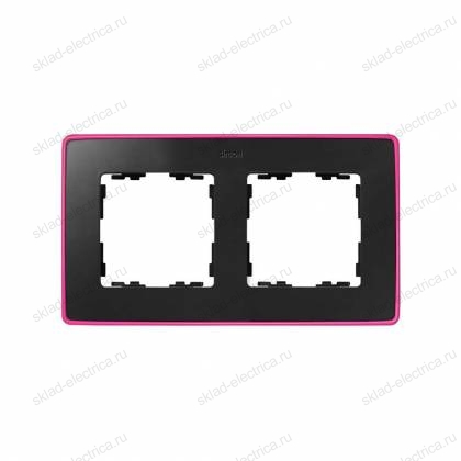 Рамка 2 поста Select Neon Simon 82 Detail, графит-розовый