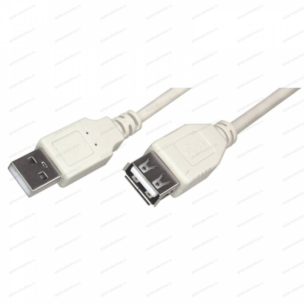Шнур USB A (male) штекер - USB A (female) гнездо, длина 5 метр, белый (PE пакет)