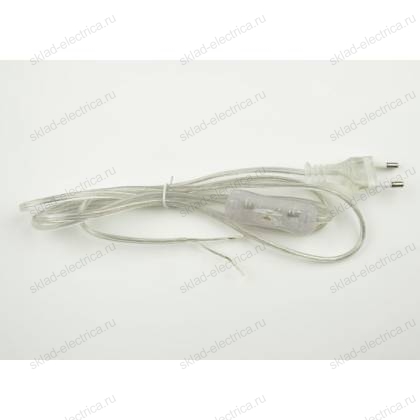 UCX-C11/02A-170 CLEAR Сетевой шнур с вилкой и выключателем. 2А, 500Вт, 1,7м. Прозрачный. ТМ Uniel