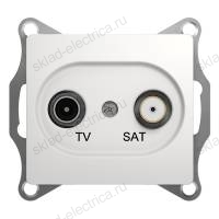 Розетка TV SAT проходная 4dB белый Glossa Schneider Electric GSL000198