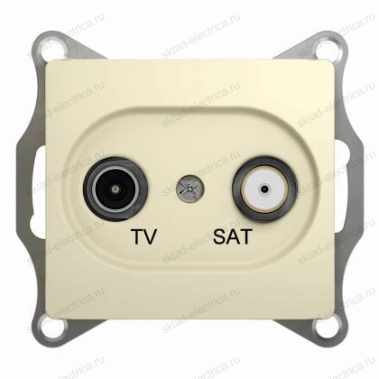 Розетка TV SAT одиночная  бежевый Glossa Schneider Electric GSL000297