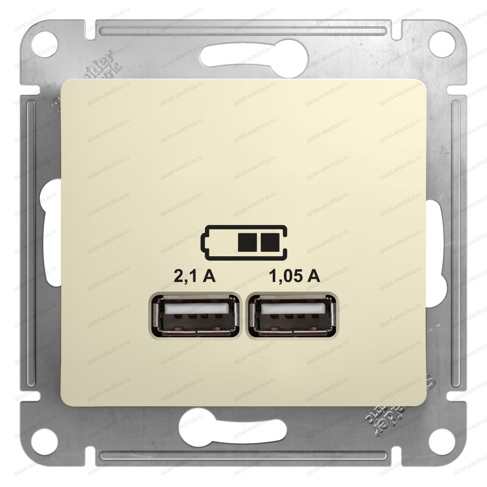 Розетка USB бежевый Glossa Schneider Electric GSL000233