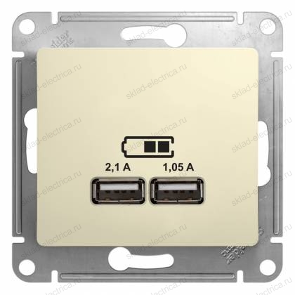Розетка USB бежевый Glossa Schneider Electric GSL000233
