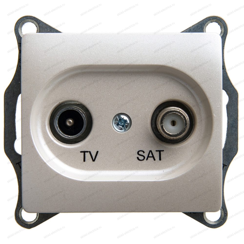 Розетка TV SAT одиночная перламутр Glossa Schneider Electric GSL000697