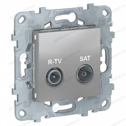 Розетка TV-R/SAT оконечная, Schneider Unica New, алюминий NU545530