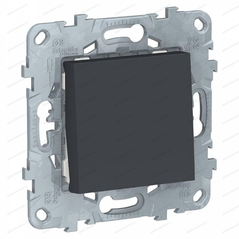  Кнопочный выключатель одноклавишный 10А/250 В~ Schneider Unica New, антрацит NU520654