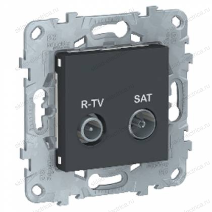  Розетка TV-R/SAT оконечная, Schneider Unica New, антрацит NU545554