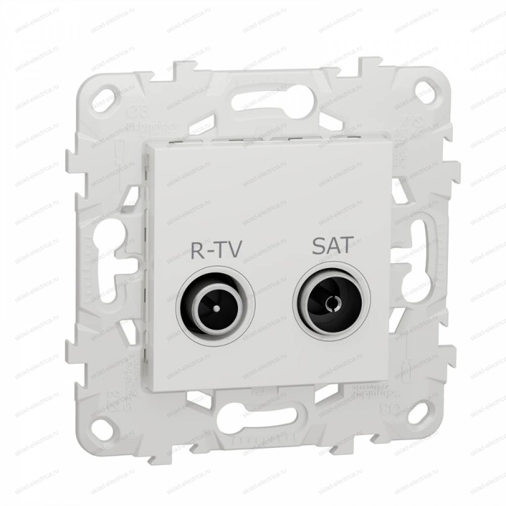 Розетка TV-R/SAT проходная  Schneider Unica New  белый NU545618