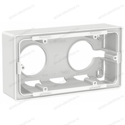 Двухместная коробка для накладного монтажа Schneider Electric Unica Studio  белый NU800418