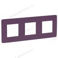 Рамка тройная Schneider Electric Unica Studio Color, лиловый-белый NU280614