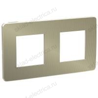 Рамка двойная Schneider Electric Unica Studio Metal, бронза-белый NU280450 