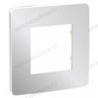 Рамка одинарная Schneider Electric Unica Studio Metal, хром-белый NU280255 