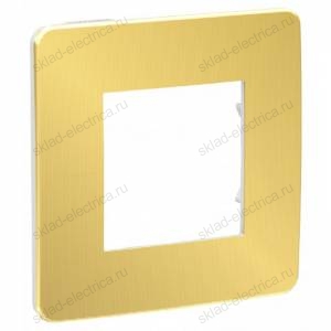 Рамка одинарная Schneider Electric Unica Studio Metal, золото-белый NU280259 