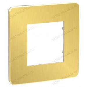 Рамка одинарная Schneider Electric Unica Studio Metal, золото-бежевый NU280260