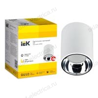 LIGHTING Светильник 4111 накладной потолочный под лампу GU10 белый/хром пластик IEK