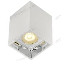 LIGHTING Светильник 4112 накладной потолочный под лампу GU10 белый/хром пластик IEK