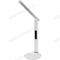 LIGHTING Светильник светодиодный настольный 2011 7Вт на подставке QI-заряд USB-выход кожа белый IEK