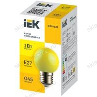 LIGHTING Лампа светодиодная декоративная G45 шар 1Вт 230В желтый E27 IEK