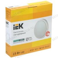 Светильник светодиодный ДПО 4003 15Вт IP54 4000K круг белый пластик IEK