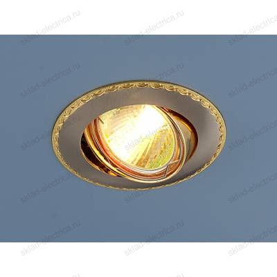 Точечный светильник для натяжных, подвесных потолков 635 MR16 SNG сатин никель/золото