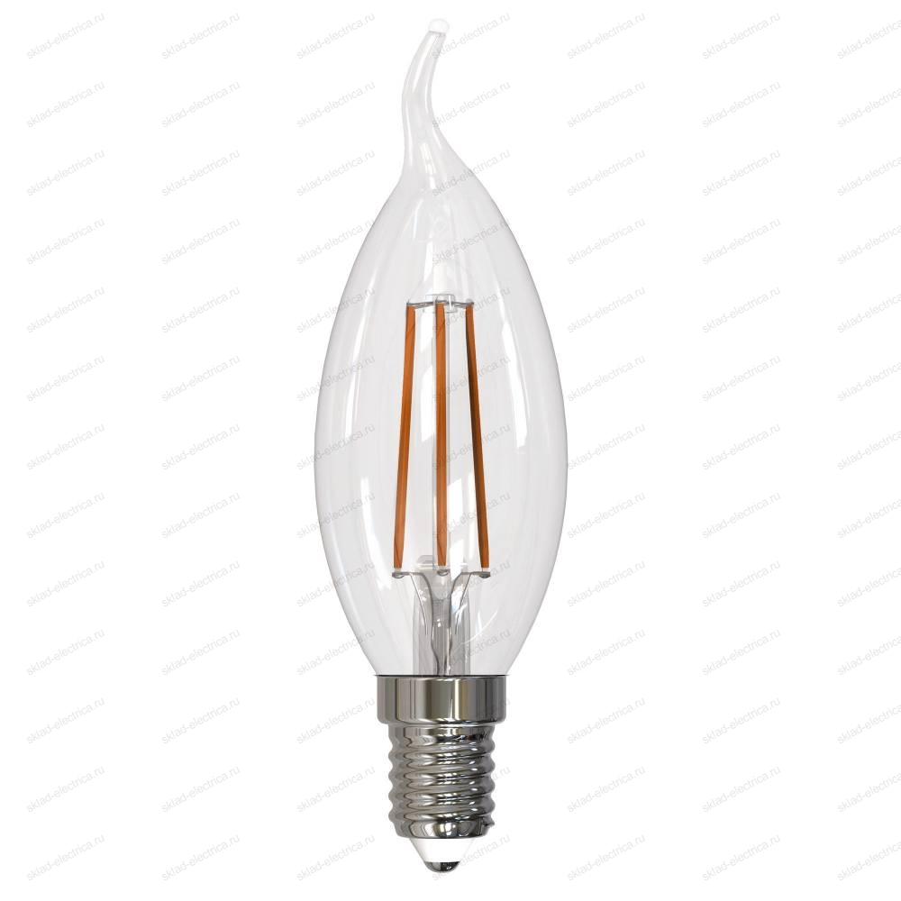 LED-CW35-9W/3000K/E14/CL/DIM GLA01TR Лампа светодиодная диммируемая. Форма "свеча на ветру", прозрачная. Серия Air. Теплый белый свет (3000K). Картон. ТМ Uniel.