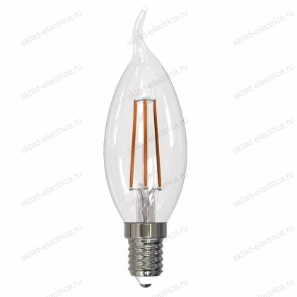 LED-CW35-9W/3000K/E14/CL/DIM GLA01TR Лампа светодиодная диммируемая. Форма "свеча на ветру", прозрачная. Серия Air. Теплый белый свет (3000K). Картон. ТМ Uniel.