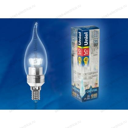 LED-CW37P-5W/NW/E14/CL ALC02SL пластик